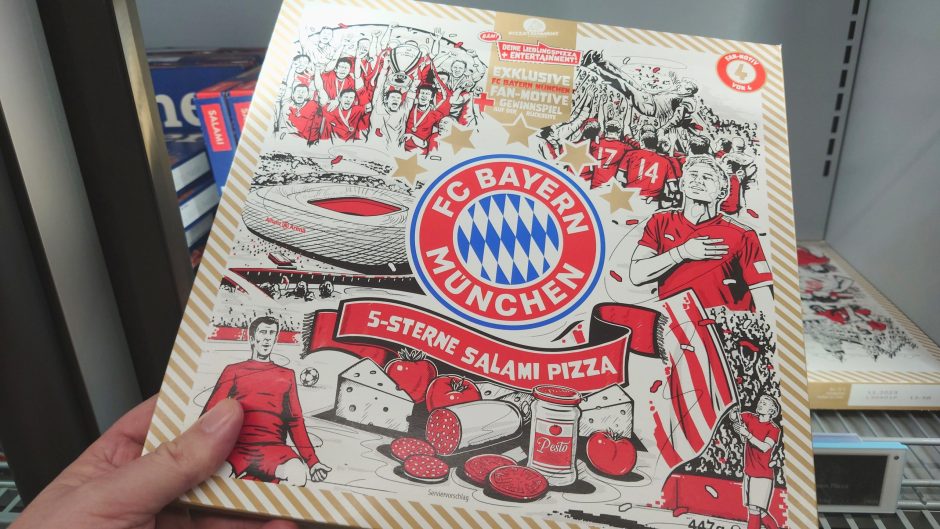 Ab sofort im Tiefkühlregal: Die 5-Sterne-Pizza des FC Bayern München