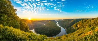 Sonnenaufgang an der Saarschleife bei Mettlach