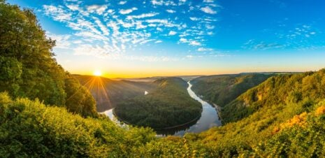 Sonnenaufgang an der Saarschleife bei Mettlach