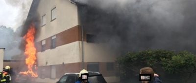 In Flammen stand am Dienstag ein Haus in der Völklinger Straße in St. Wendel. Foto: Polizei St. Wendel.