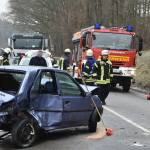 Schwerer Verkehrsunfall bei Eisglätte zwischen Ludweiler und Lauterbach. Foto: BeckerBredel