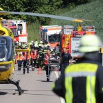 Neben Feuerwehr, Rettungsdienst und Polizei war auch Hubschrauber „Christoph 16" im Einsatz. Foto: BeckerBredel.