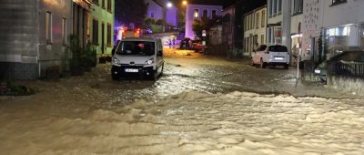 Zahlreiche Gemeinden im Saarland wurden erst vergangenen Monat stark vom Unwetter getroffen. Teile von Gemeinden wie hier in Bliesransbach wurden überschwemmt. Foto: BeckerBredel.