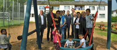 In der Landesaufnahmestelle Lebach ist ein neuer Kinderspielplatz eröffnet worden. Foto: Innenministerium.