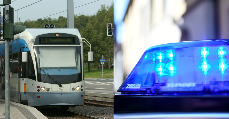 Zwei Personen wurden bei dem Reizgasangriff in der Saarbahn bei Lebach leicht verletzt. Symbolfotos: (links) BeckerBredel | (rechts) dpa-Bildfunk/Patrick Seeger