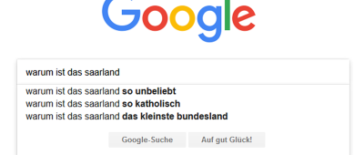 Das Saarland kommt in den Google-Suchergebnissen nicht so gut weg. Screenshot: SOL.DE.