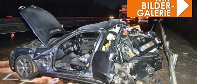 Bei dem Unfall auf der A 6 zwischen Saarbrücken und St. Ingbert erlitt das Auto einen Totalschaden. Der Fahrer wurde durch die Kollision schwer verletzt. Foto: BeckerBredel