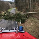 Sturmtief „Eberhard" richtete im Saarland Schäden an. Foto: Feuerwehr St. Ingbert.