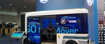 Hier zu sehen: Der vollelektrische Kleinbus e.GO Mover, ein Gemeinschaftsprojekt von ZF und e.GO Mobile. Autonomes Fahren ist eines der Forschungsziele, das im geplanten Technologiezentrum in Saarbrücken weiterentwickelt werden soll. Symbolfoto: dpa-Bildfunk/Christoph Dernbach