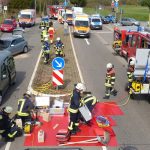 Feuerwehr, Polizei und Rettungsdienst arbeiteten bei dem Unfall in Rilchingen-Hanweiler zusammen. Foto: Freiwillige Feuerwehr Kleinblittersdorf