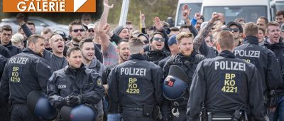 Ein Großaufgebot der Polizei sorgte beim Spiel des 1. FC Saarbrücken gegen den FC 08 Homburg für Sicherheit. Foto: BeckerBredel