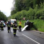 Ein Fahrzeug überschlug sich bei Rohrbach. Foto: Frank Hoffmann/Feuerwehr St. Ingbert