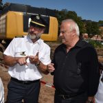 OBG-Projektleiter Helmut Schweer, Polizeispräsident Norbert Rupp, Innenminister Klaus Bouillon und Polizeidirektor Ralf Stoll. (v.l.) bei der Besichtigung der im Bau befindlichen neuen Polizeiinspektion in Saarbrücken. Foto: BeckerBredel