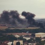 Die Rauchsäule war über Kilometer hinweg sichtbar. Foto: Feuerwehr Homburg.