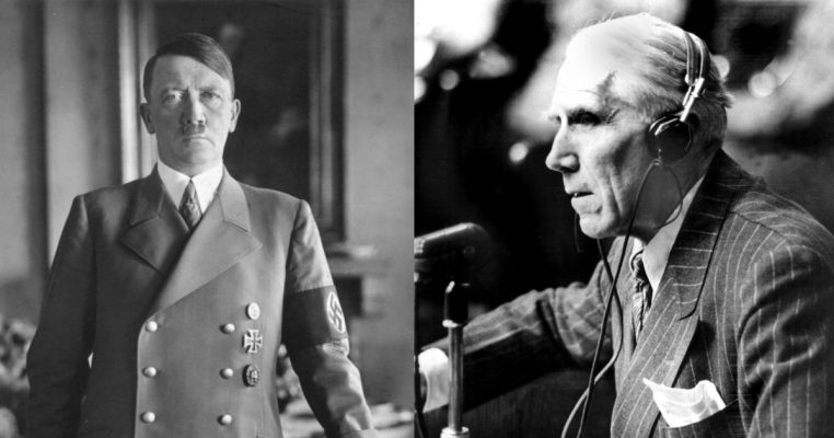 Franz von Papen (rechts im Bild) wird auch als „Steigbügelhalter" Adolf Hitlers bezeichnet. Fotos: Bundesarchiv/CC BY-SA 3.0 | dpa-Bildfunk.
