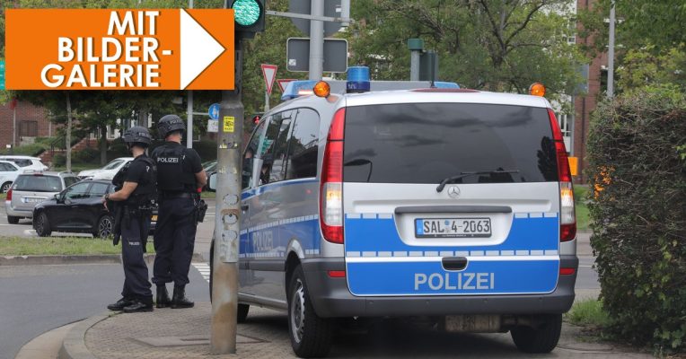 Bewaffnete Beamte sicherten den Bereich um das Arbeitsamt in Saarbrücken ab. Foto: BeckerBredel