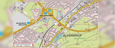 Am kommenden Wochenende (26. und 27. Oktober 2019) ist die A8 teilweise gesperrt. Grafik: Landesbetrieb für Straßenbau