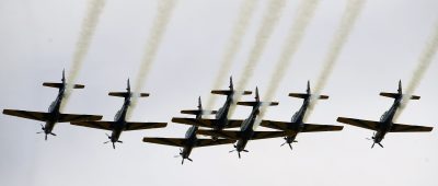 Im Saarland sorgt der Fluglärm von Militärflugzeugen für großen Ärger. Symbolfoto: Alan Morici/dpa-Bildfunk