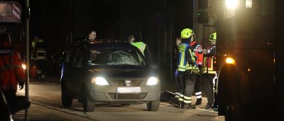 Der Fußgänger krachte mit dem Kopf auf die Windschutzscheibe des Autos. Foto: BeckerBredel