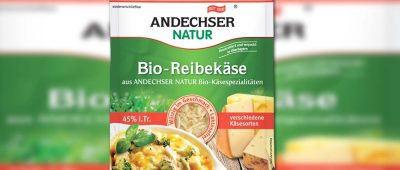 Der "Andechser Natur Bio Reibekäse" mit dem Mindesthaltbarkeitsdatum 03.04.2020 wird wegen möglicher Plastikteile im Produkt zurückgerufen. Foto: Lebensmittelwarnung.de