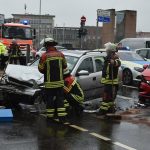 Auf der Wilhelm-Heinrich-Brücke in Saarbrücken kam es am heutigen Dienstag zu einem Verkehrsunfall. Foto: BeckerBredel