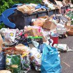 Müllsünder hatten große Mengen vor der Rohrbachhalle entsorgt. Foto: Baubetriebshof St. Ingbert