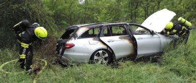 Das Fluchtauto wurde in Homburg-Erbach gefunden. Foto. BeckerBredel