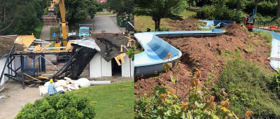 Die Baumaßnahmen am "blau"-Freibad in St. Ingbert sind derzeit in vollem Gange. Fotos: das blau