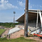 Die Baustelle des neuen Ludwigsparkstadion in Saarbrücken kann künftig besichtigt werden. Archivfoto (2019): BeckerBredel