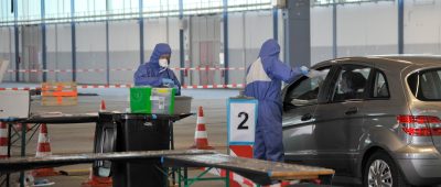 Auf dem Messegelände in Saarbrücken wurde ein Corona-Testzentrum eingerichtet. Foto: BeckerBredel