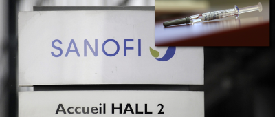 Den künftigen Corona-Impfstoff von "Sanofi" soll es für weniger als zehn Euro pro Dosis geben. Symbolfotos: (Hintergrund) dpa-Bildfunk/Yoan Valat | (Spritze) dpa-Bildfunk/Karl-Josef Hildenbrand