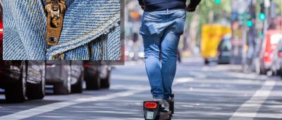 Der Mann war mit entblößtem Penis auf einem E-Scooter unterwegs. Symbolfotos: Pixabay & Rolf Vennenbernd/dpa-Bildfunk