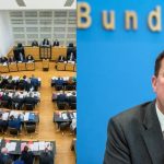 Sowohl die Fraktionen des saarländischen Landtags (Symbolfoto links: Oliver Dietze/dpa) als auch die Bundesregierung (Regierungssprecher Steffen Seibert auf Foto rechts: Jens Büttner/dpa) haben sich gegen Strafen für Imüfschwänzer ausgesprochen.